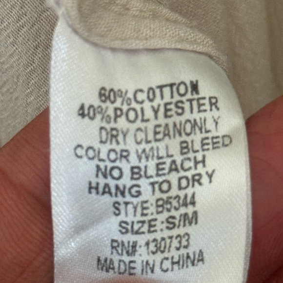 Umgee Tribal Open Front Kimono Duster S/M Half Sleeve Tan Embroidered - Picture 12 of 12